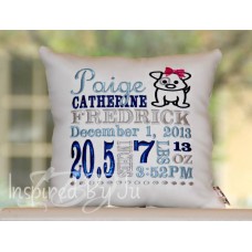 Puppy Dog - Birth Announcement Pillow